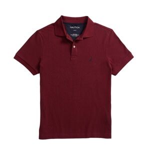 Nautica Men's Slim Fit Deck Polo shirt in royal burgundy